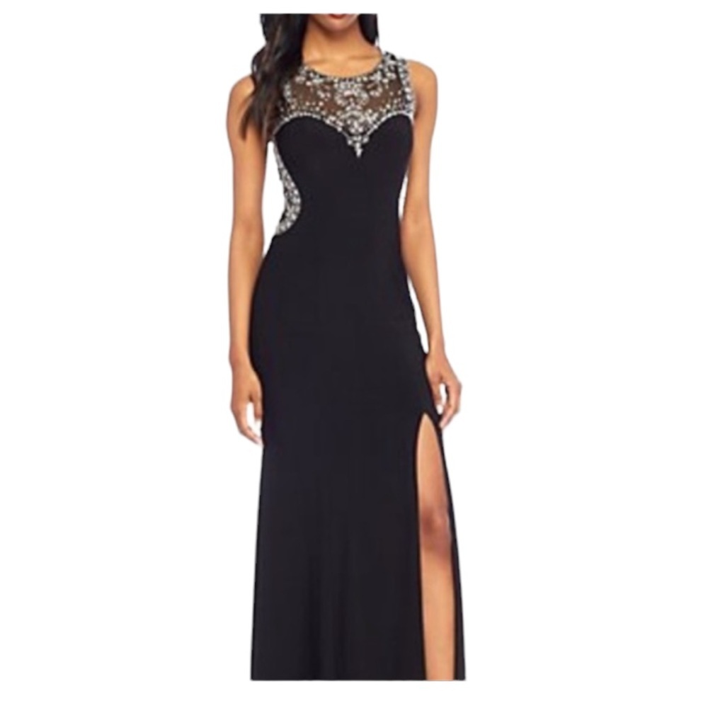 Betsy Adam green embellished formal gown prom dress size 6 evening prom wedding